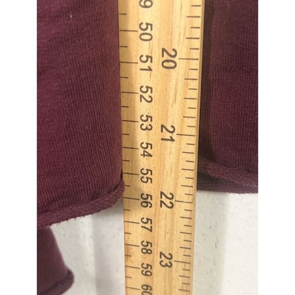 𝅺ZARA Trafuluc women's burgundy cropped sweatshirt top size Medium long sleeve - Picture 9 of 9
